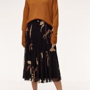 Aritzia Wilfred Terre Midi Skirt in Black/Cider Gold